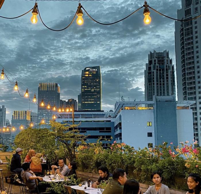 Cafe rooftop Jakarta viral