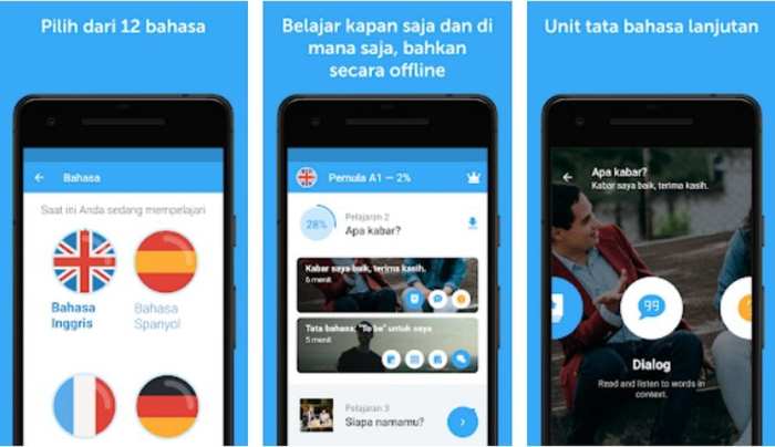 Aplikasi belajar bahasa asing dengan metode unik
